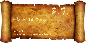 Pék Tímea névjegykártya